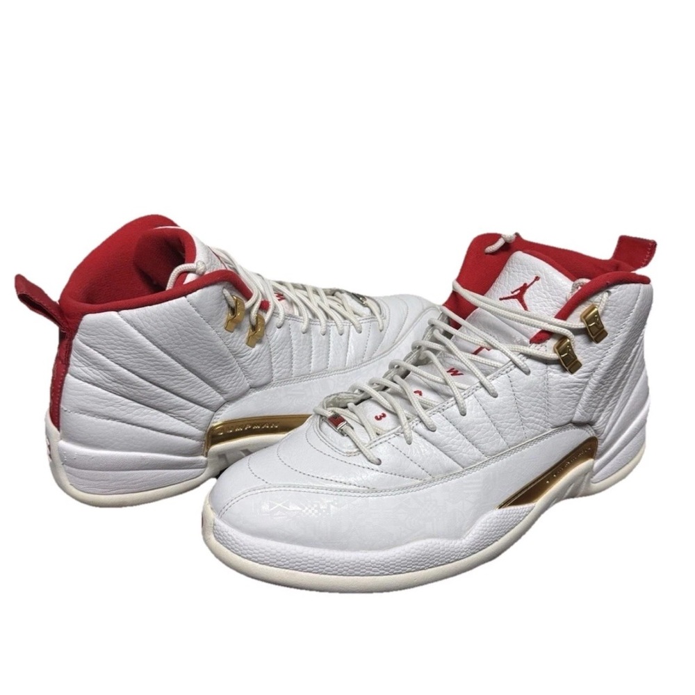 Air Jordan 12 FIBA White Red Gold Men’s Size 13 Retro 2019 Basketball Shoes